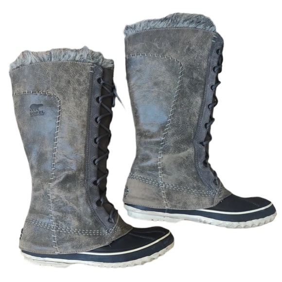 Sorel Cate the Great knee high waterproof winter snow boots grey. Size women's 8 - Picture 6 of 9